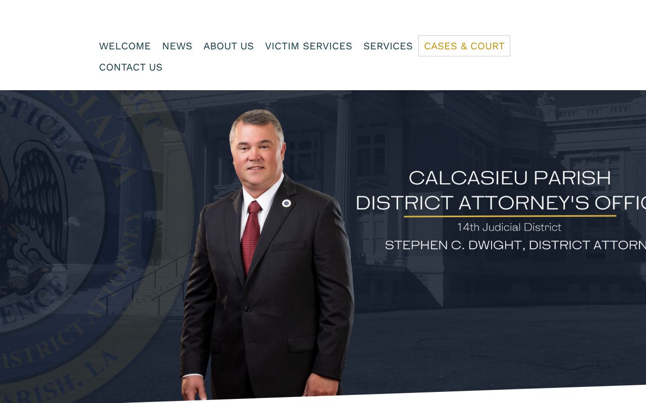 Calcasieu Parish criminal docket District Attorney court information page