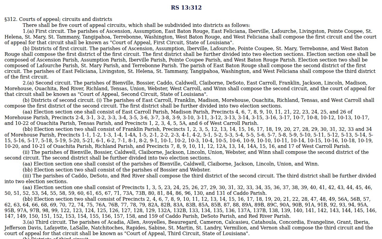 DeQuincy court docket appellate routing in Louisiana Third Circuit territory