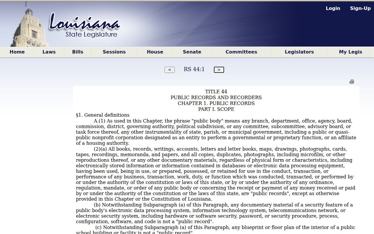 Sulphur court docket public-record access under Louisiana law